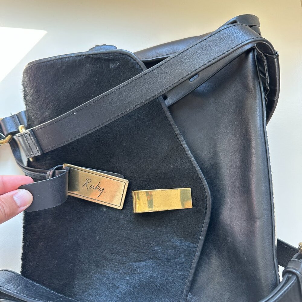 Joy Gryson Ruby Mid Sized Shoulder Bag Black Leat… - image 4